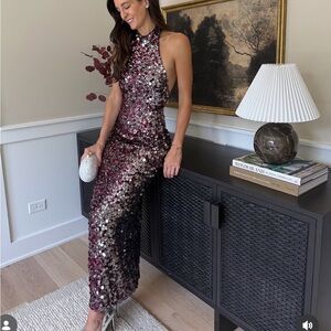 Helsi Louisa sequin halter gown dress